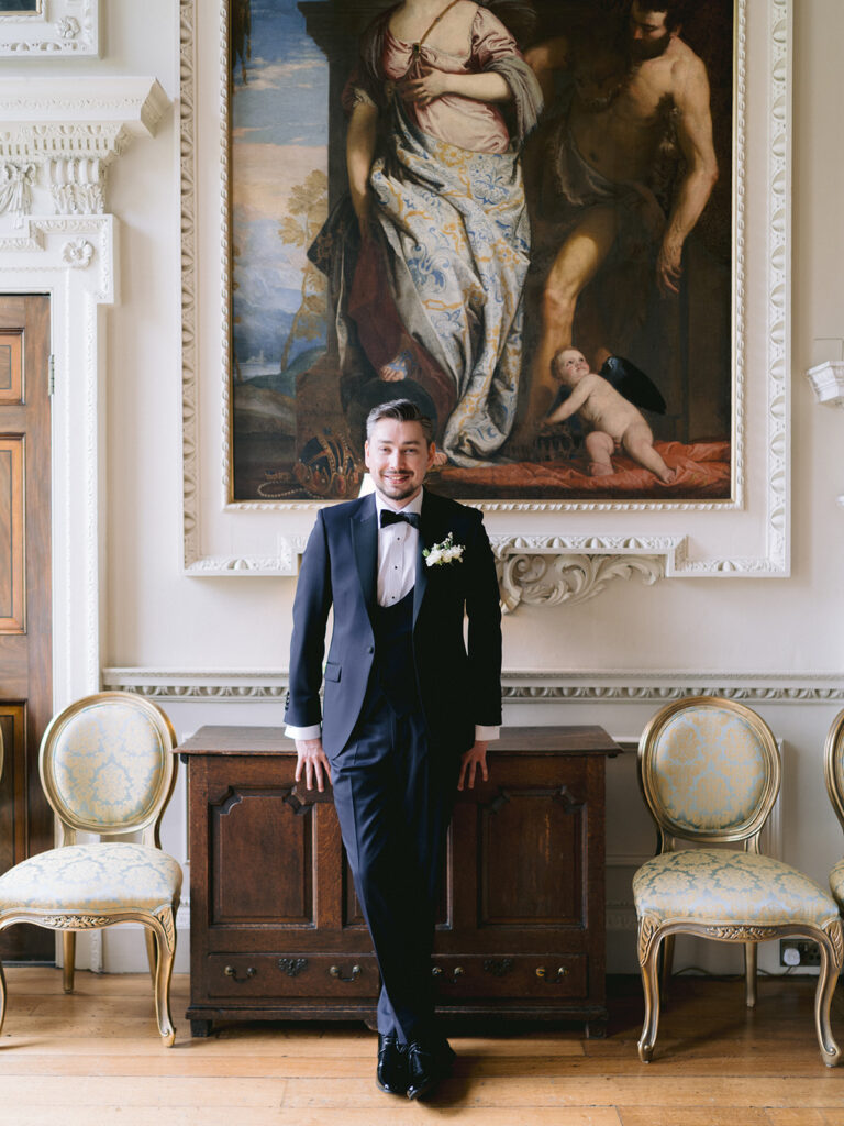 Handsome groom at Hawkstone Hall