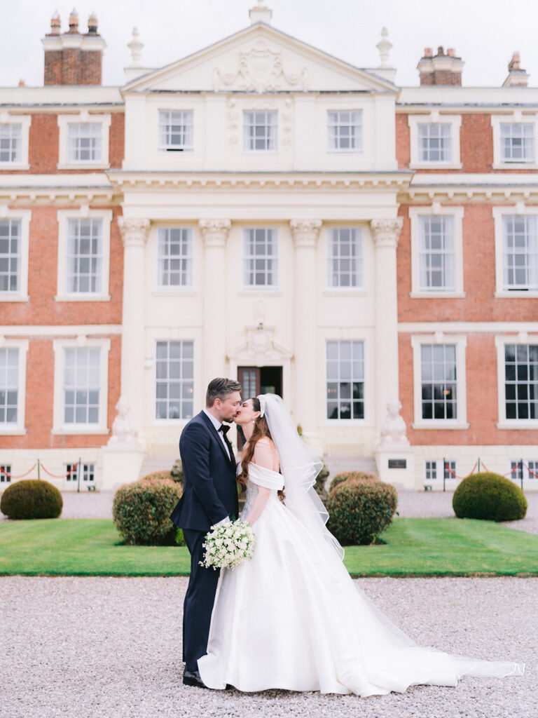 Wedding photography at Hawkstone Hall with bride and groom